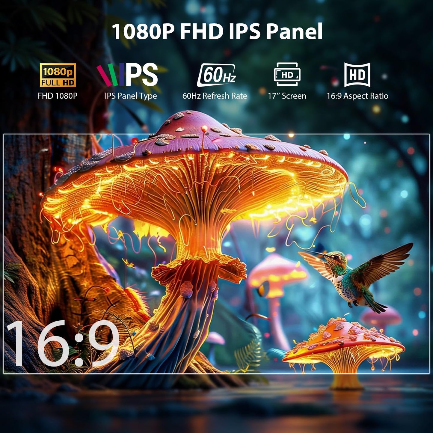 15.6'' Laptop Triple Screen Extender One Cable Connection, 1080P FHD IPS Portable Dual Monitor with Speaker, Ultra-Slim Travel Monitor for 13-17.3" Laptops, Compatible with MacOS, Windows, Android