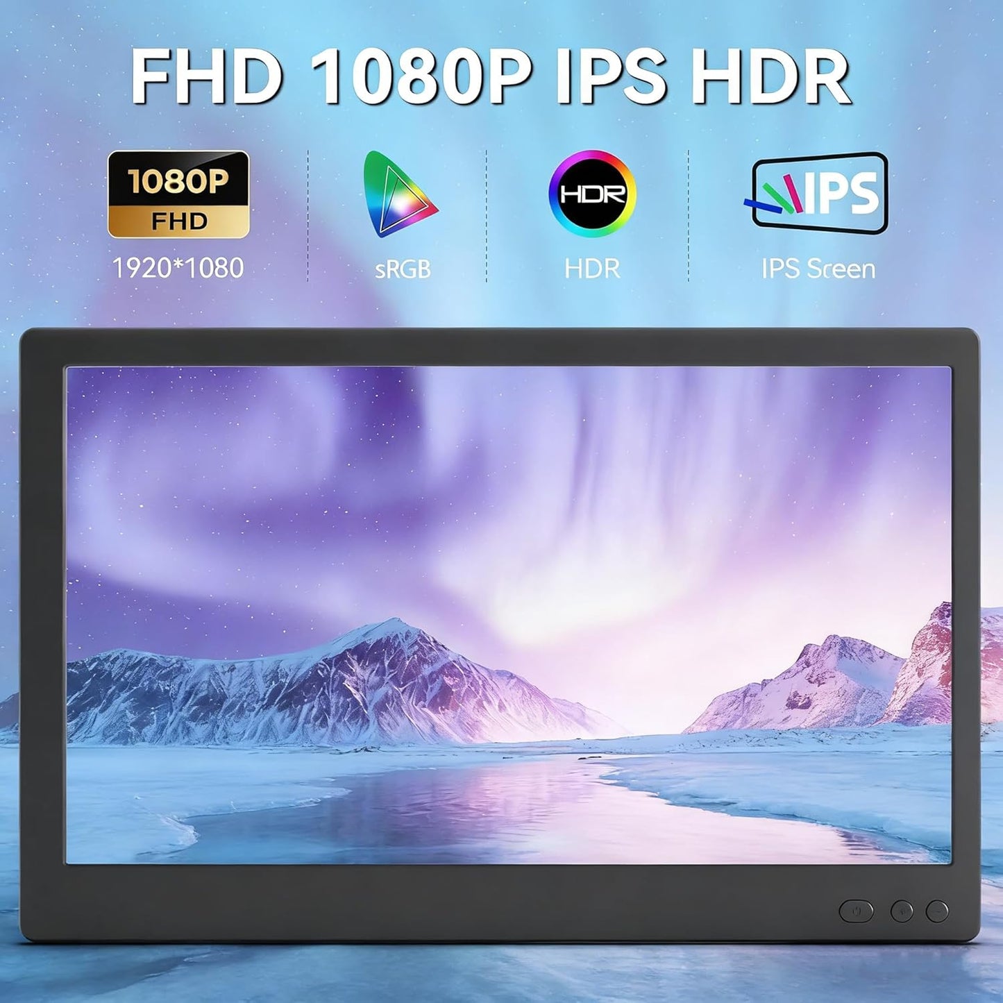 14" Laptop Screen Extender, FHD 1080P IPS Dual Screen Travel Monitor Extender, Portable Monitor for Laptops 13-16" with HDMI/USB-A/Type-C, Plug n Play for Mac, Win, Android